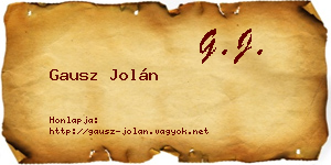 Gausz Jolán névjegykártya